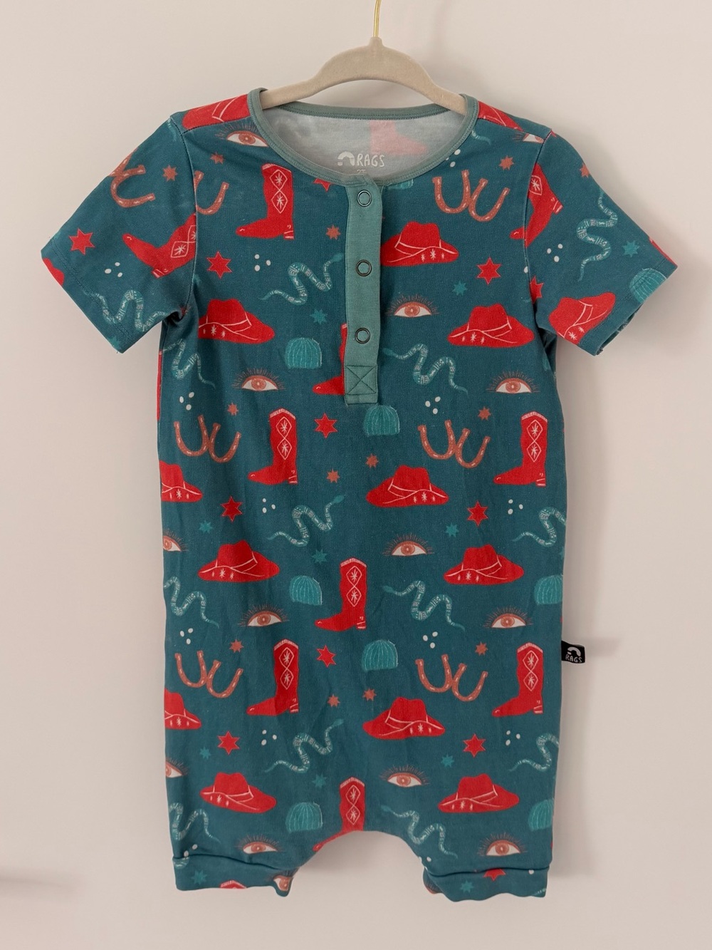Rags to Raches Short-Sleeve Cowboy Romper